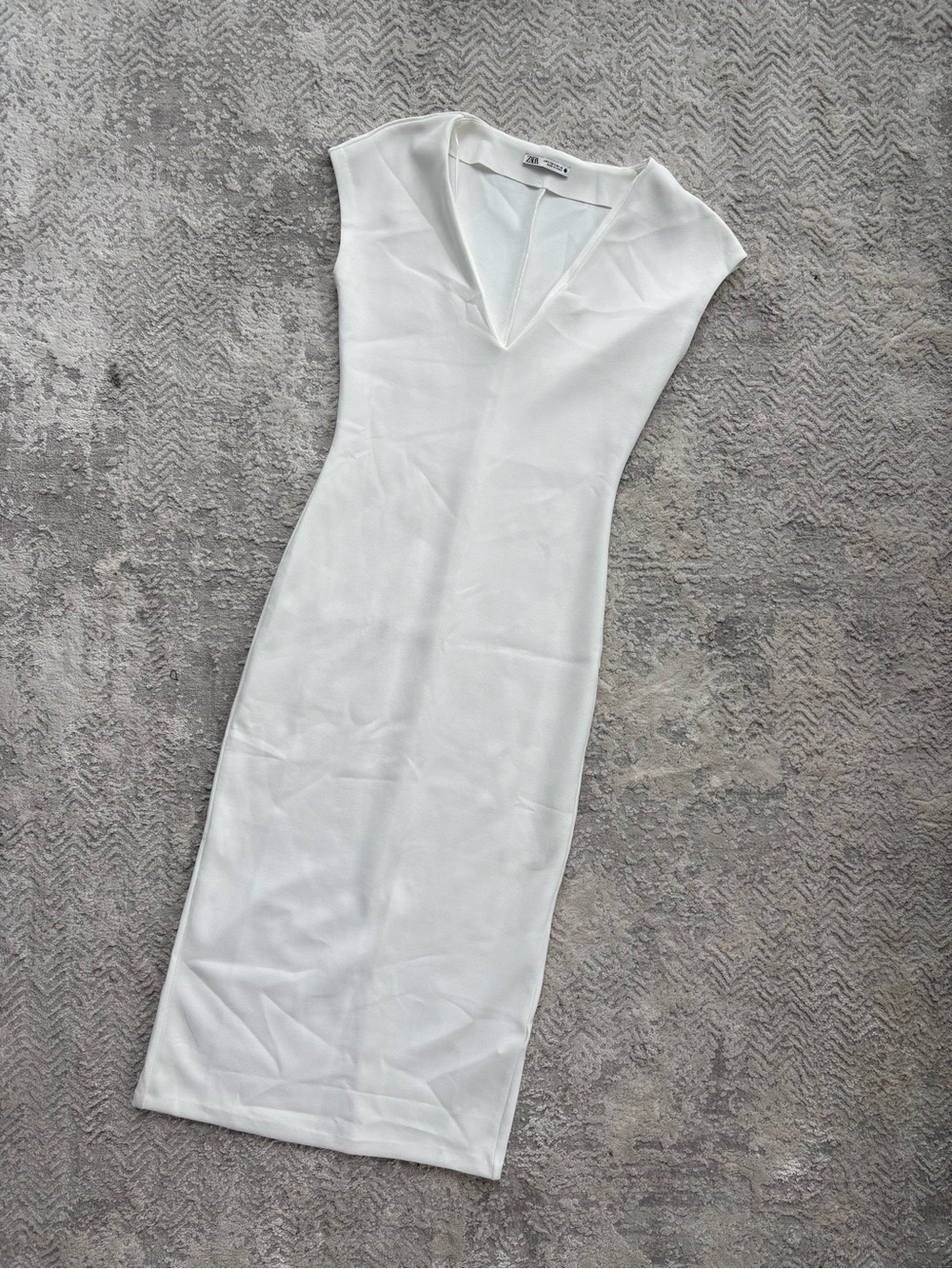 Zara White Midi Bodycon Dress